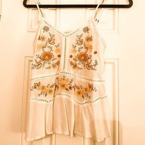 Floral Embroidered Tank